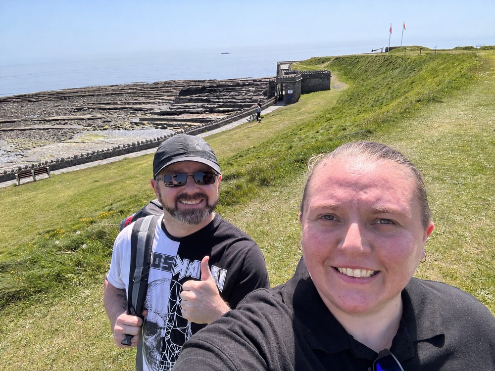 Samantha Hall and Barry Pitts at Port St Mary